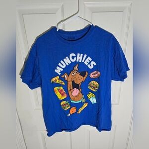 Scooby Doo Munchies Blue Short Sleeve Tee Shirt Adult Large